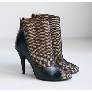 3.1 Phillip Lim Sexy Fishnet Look Zip  up Booties 36